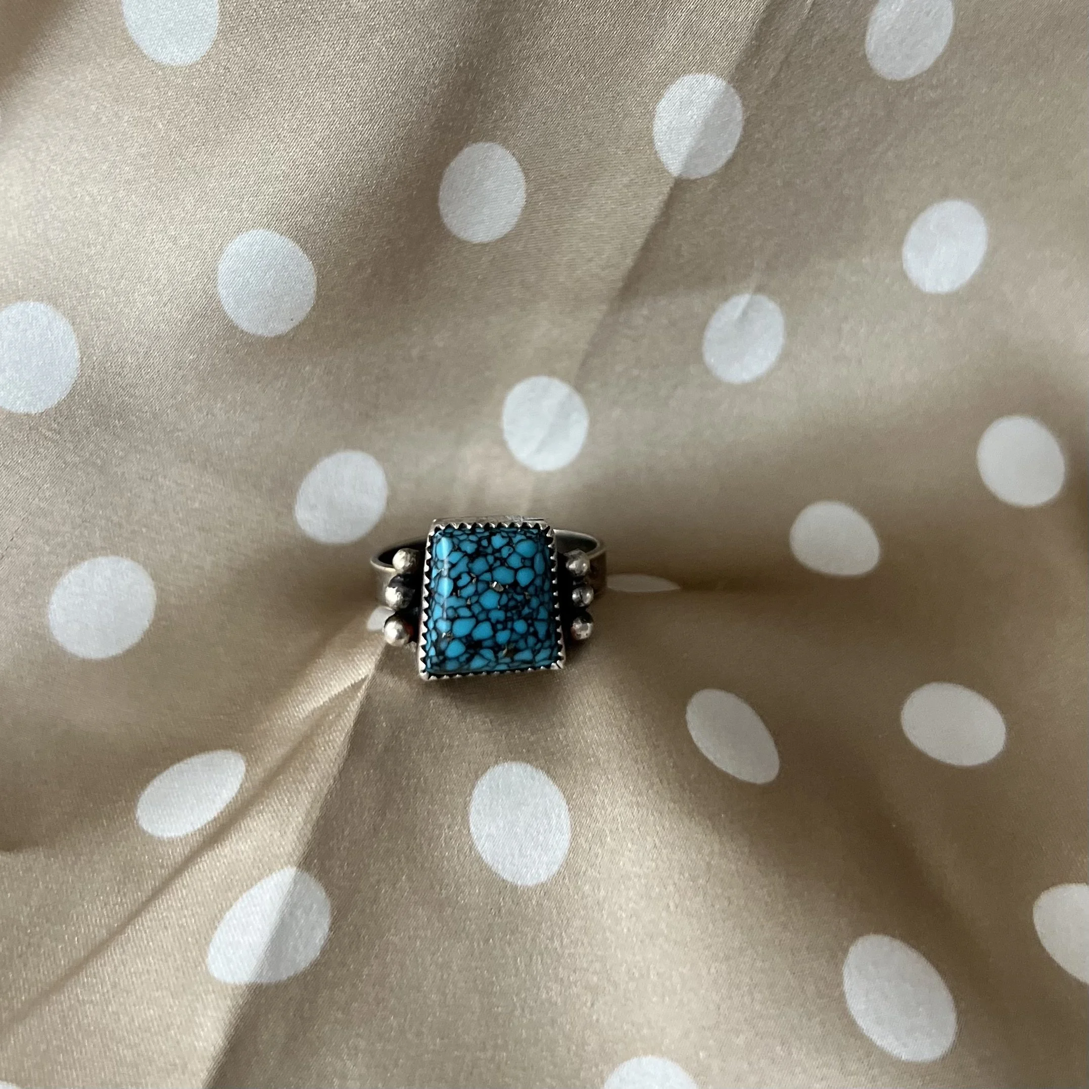 Spiderweb Turquoise Ring