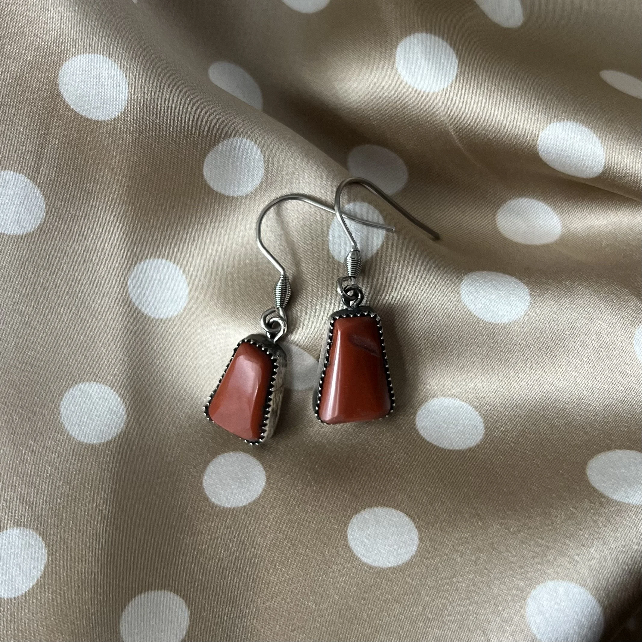 Nevada Salmon Opal Earrings