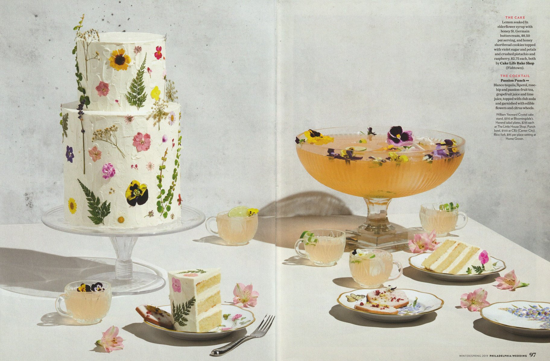 Philadelphia Wedding Magazine cocktails and wedding cake pairings
