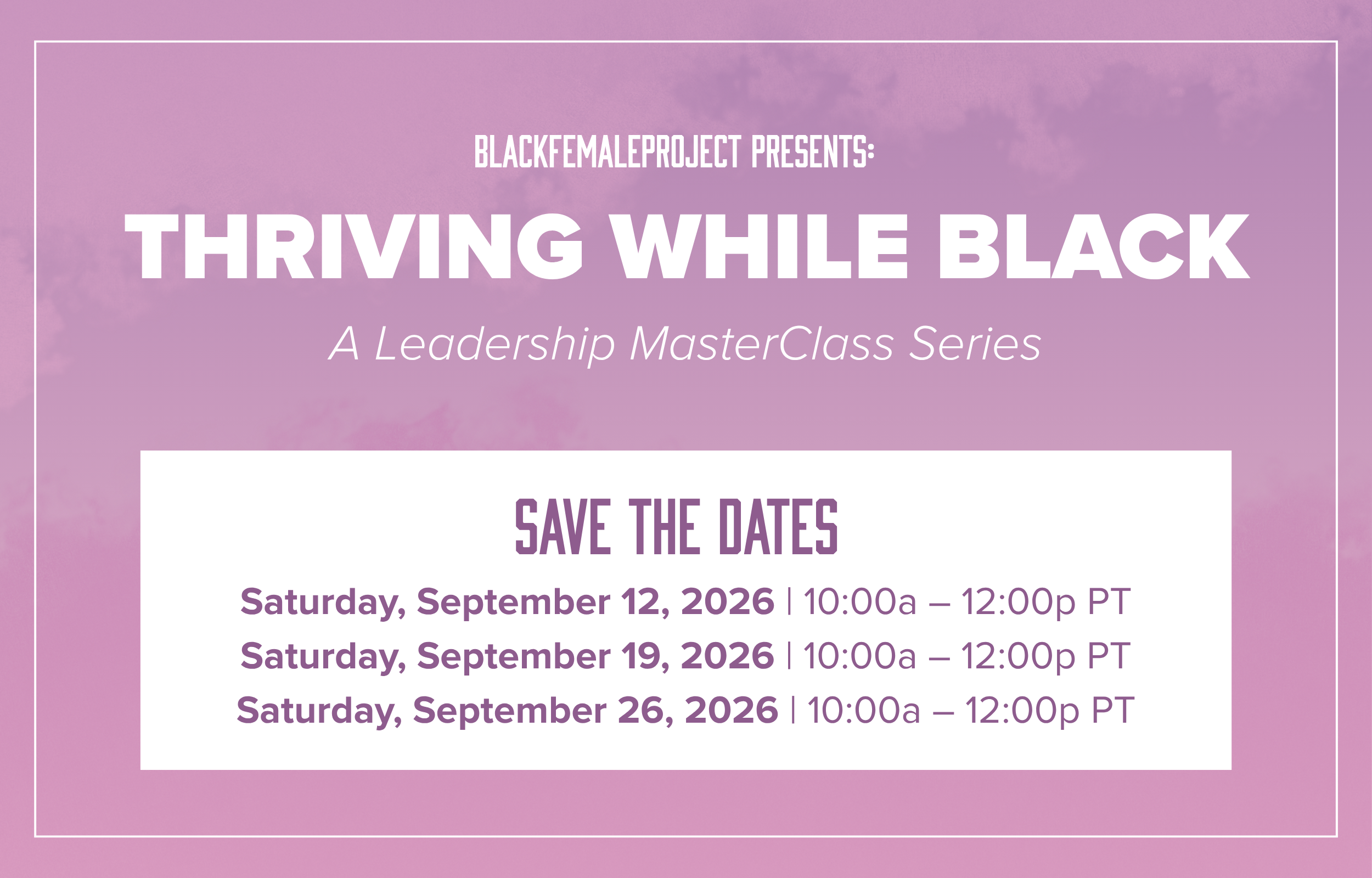 Save the Date: Fall Leadership Series