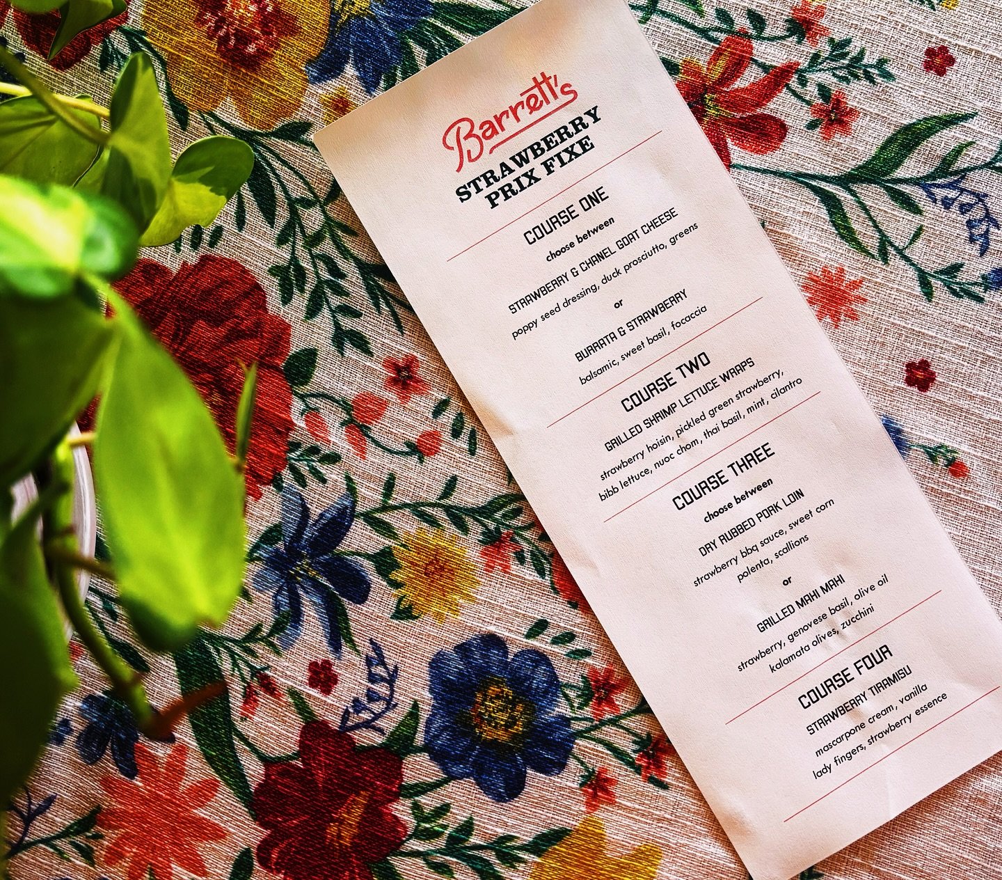 ✨ Next Week&rsquo;s Lineup 

🍽️ Optional Strawberry Prix Fixe (pictured)
Friday, June 20th &amp; Saturday, June 21st
Only $64 per person
No need to preorder, though reservations are recommended! Secure your table by visiting our website.

🍓 Strawbe