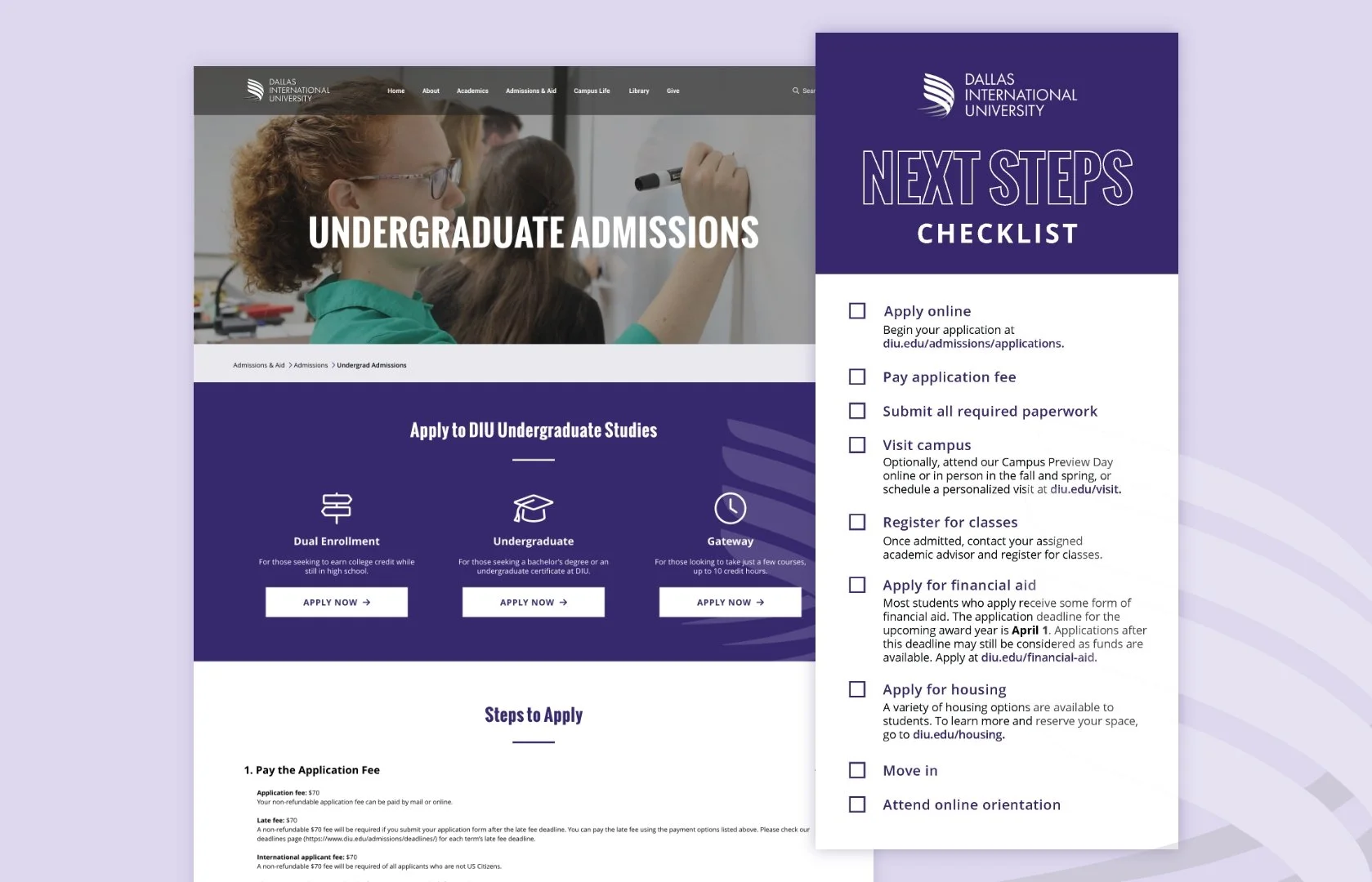 Website and Print Collateral for Dallas International University