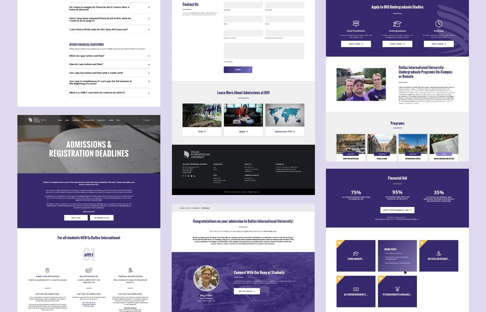 Web & UX Refresh of existing pages & creation of new pages for DIU website