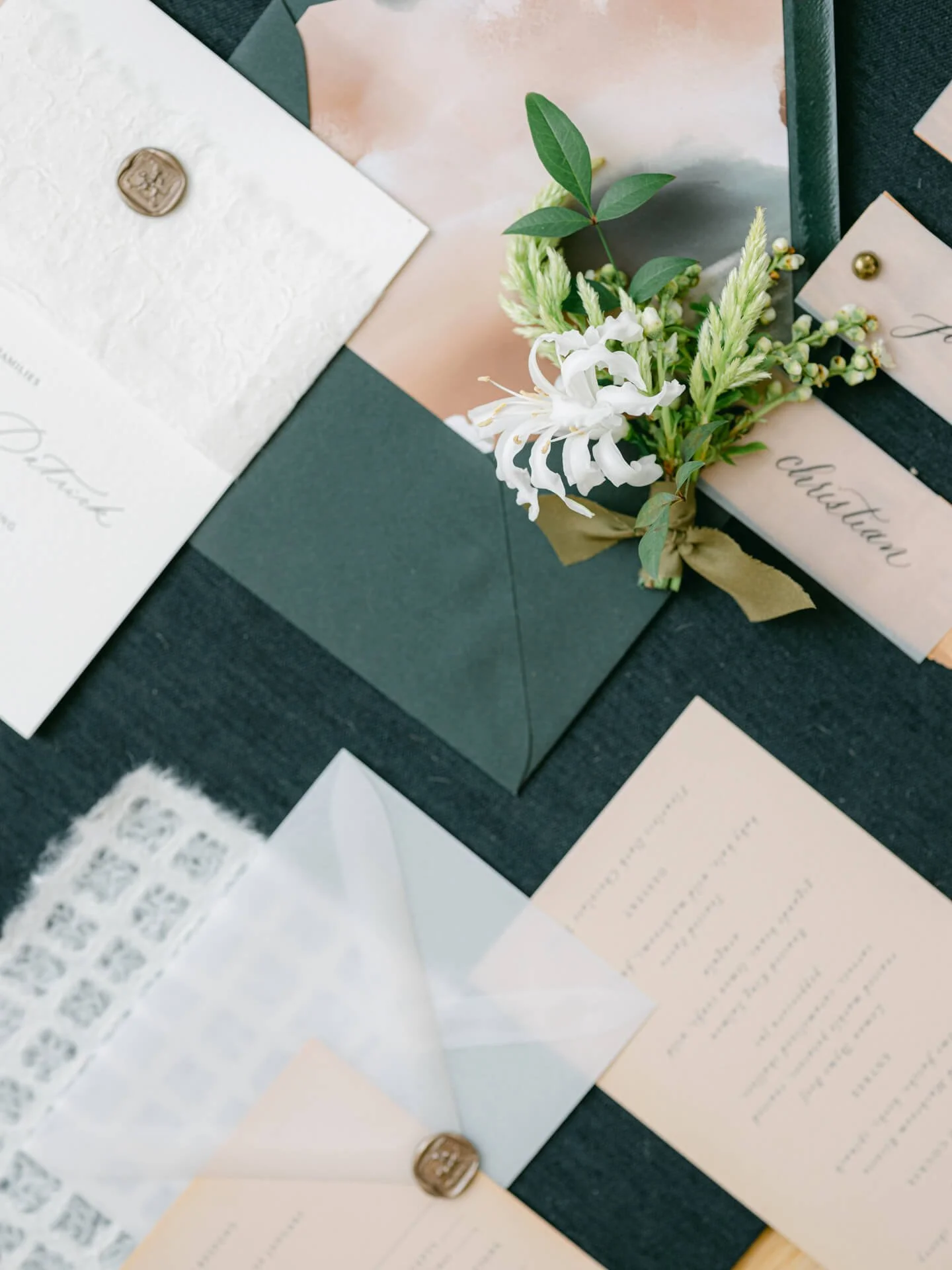 Minimal and textured stationary Houston Bell Tower Wedding