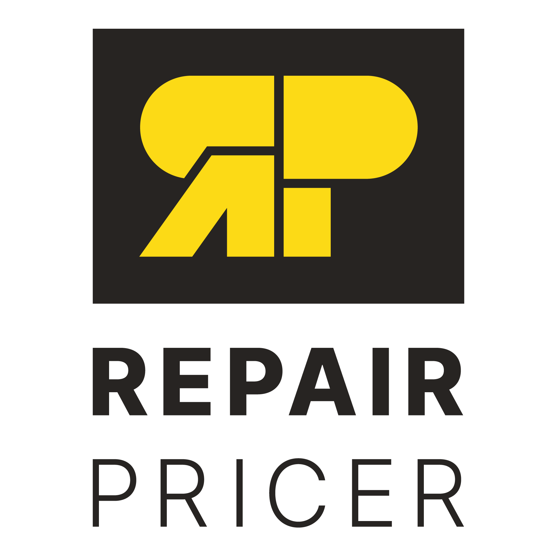 A logo featuring yellow geometric shapes forming the letters 'AP' above the words 'REPAIR PRICER' in black and gray text.