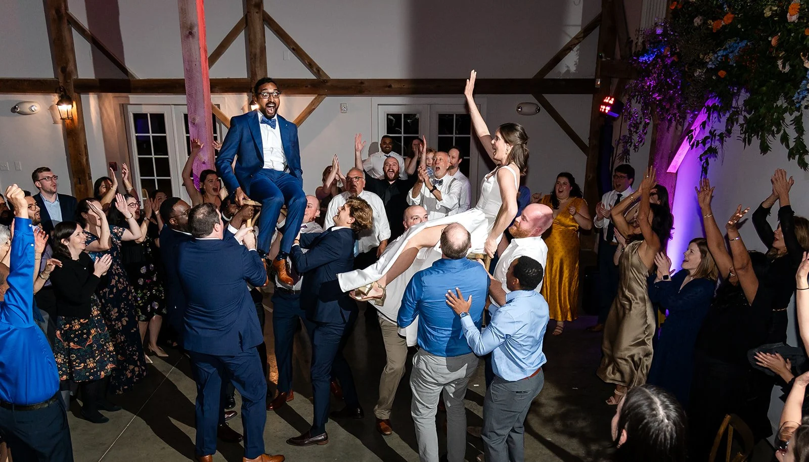 The Hora is always so much fun! I love bringing different cultures together. At The Barn of Chapel Hill at Wild Flora Farm. Photo by Gold and Sage Photography