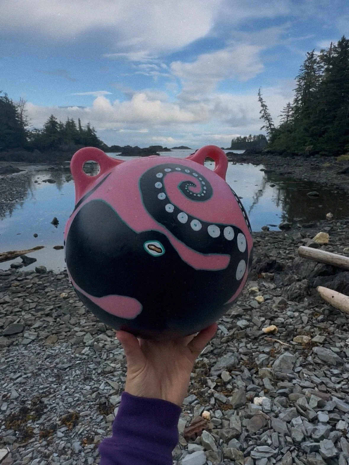I have a lot of great things in my shop right now, probably my best inventory yet! I just added this buoy I found and painted this summer along with some stickers of my most recent drawing &ldquo;Breathe Deep&rdquo;. 
I also have the anti trawl stick