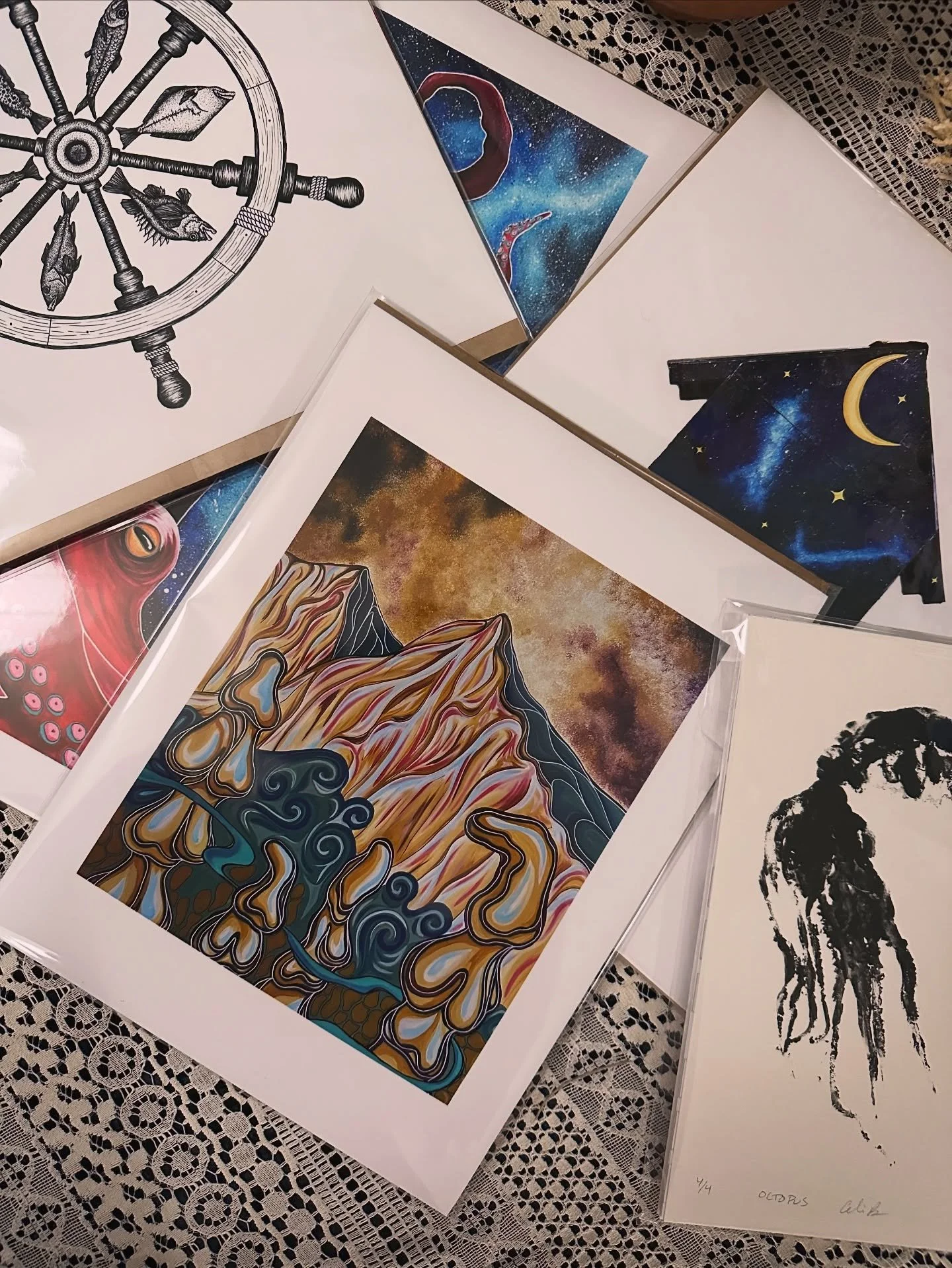 I will have some prints, stickers, original fish (shark actually) prints, and other fun things at Aurora Projekt tonight for Gallery Walk. If you missed me at Public Market, come say hi! Oh, and we will have the famous Aurora Projekt Gallery Walk pun