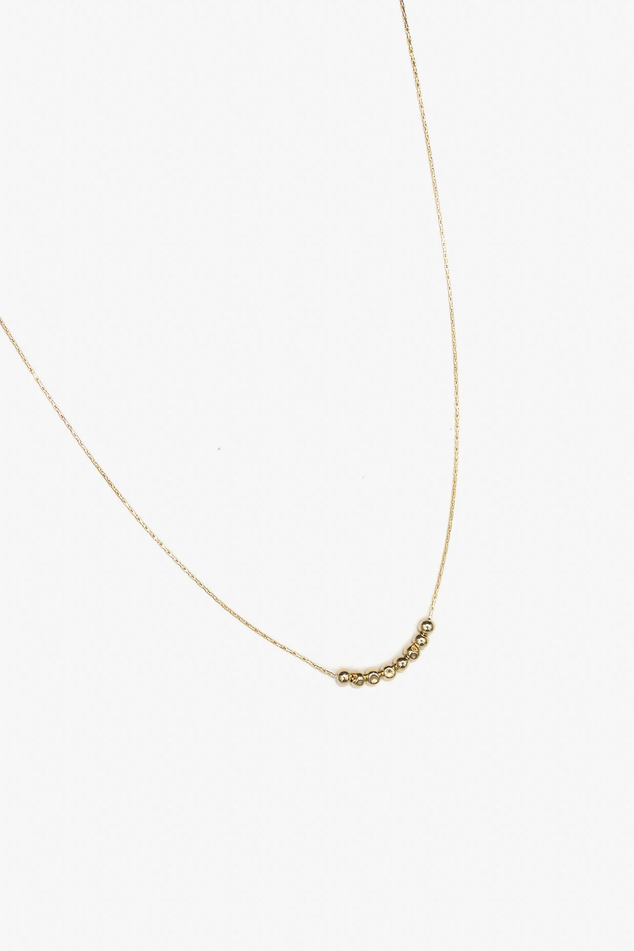 Gold Filled Flattened Bead Necklace