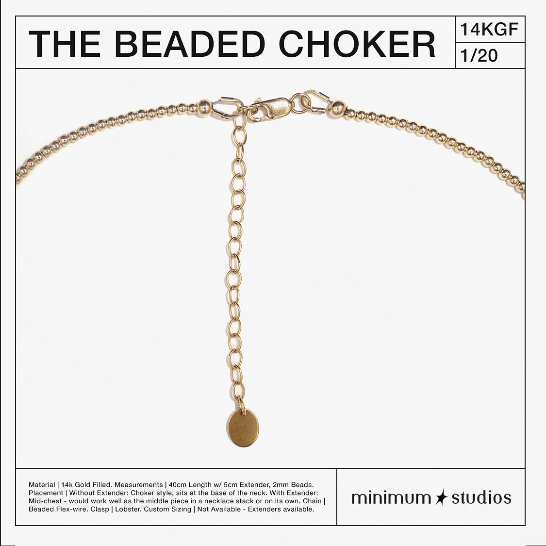 One of 30+ brand new pieces ⛓️🩶 The Beaded Necklace is handmade and features 200+ 2mm 14k Gold Filled beads. 

This piece measures 40cm in length with an additional 5cm extender. 

High quality, everyday jewellery designed and finished from our Melb
