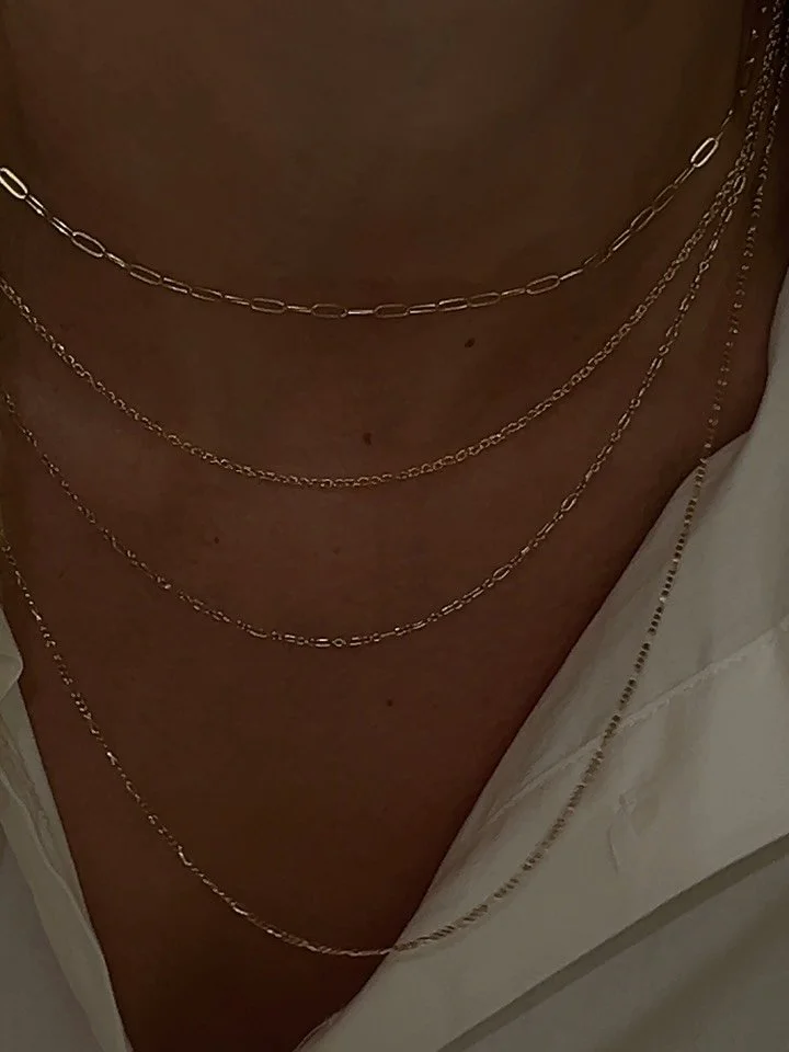 Made to layer; Stacking chains crafted from our Melbourne studio. 

Available in 14k Gold Filled and 925 Sterling Silver, as well as 14k Solid Gold upon request.

#goldfilled #solidgold #everydayjewellery #smallbusiness #goldfilledjewellery