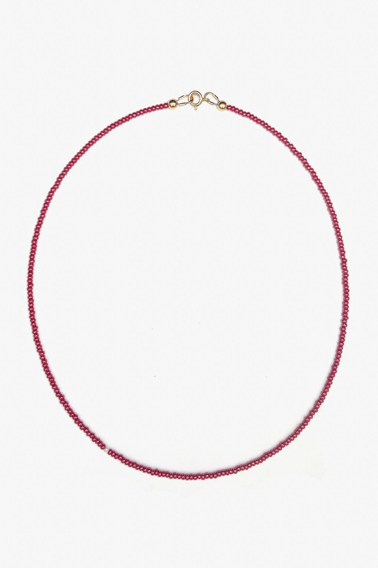 Pink Micro Glass Bead Pearl Choker