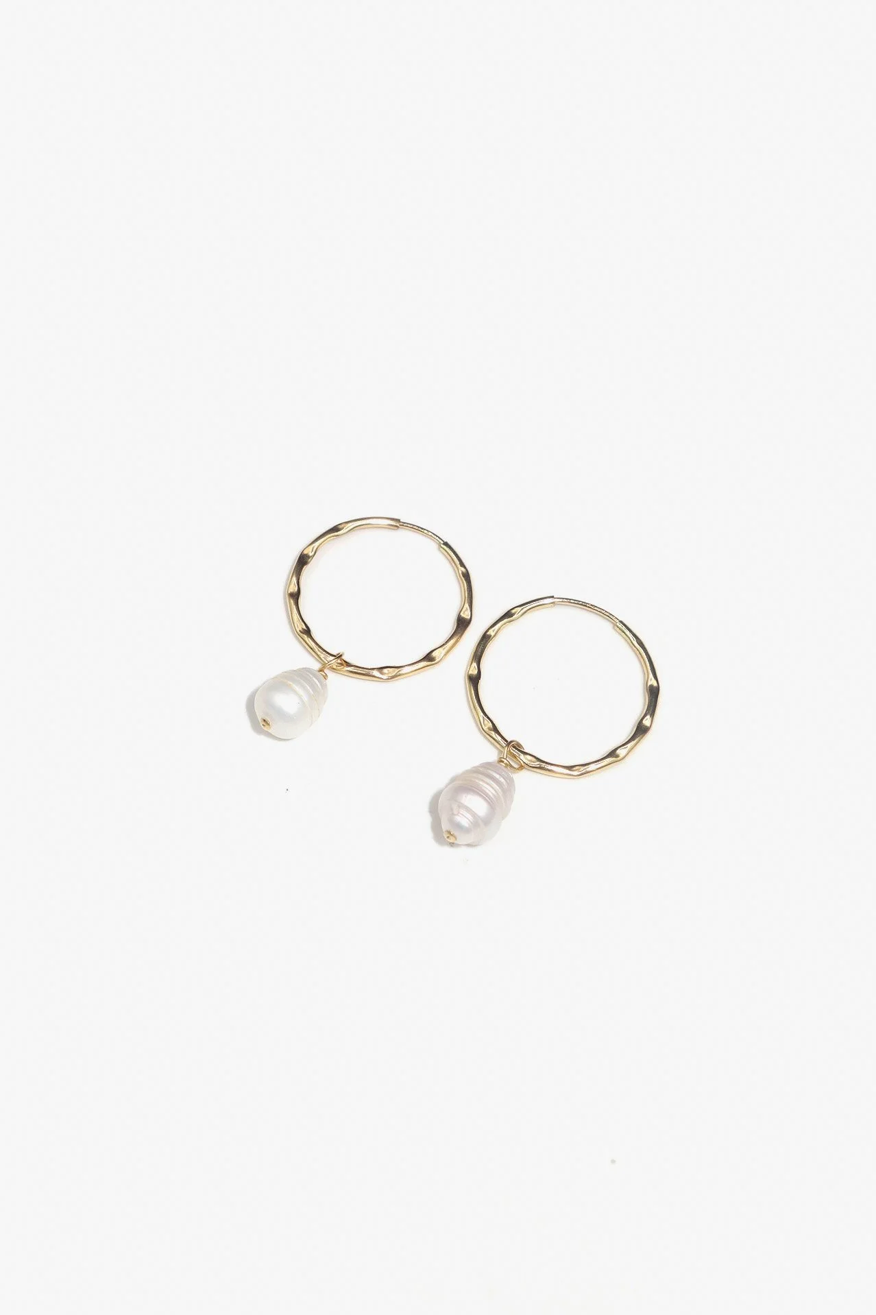 Gold Filled Dimpled Everyday Pearl Hoops