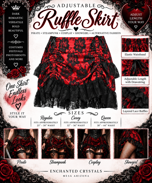Adjustable Ruffle Skirt – Pirate, Steampunk, Cosplay & Showgirl Style