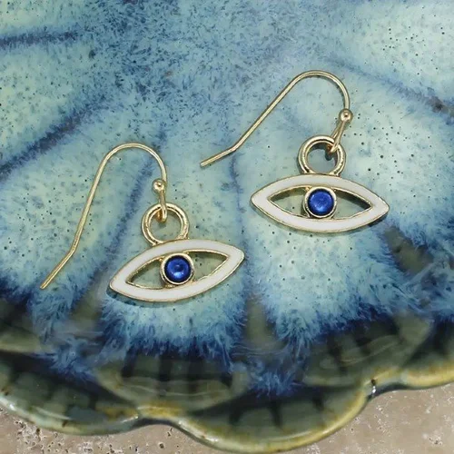 Got the Look Gold Blue Eye Earrings