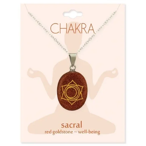 Sacral Chakra Symbol Goldstone Necklace