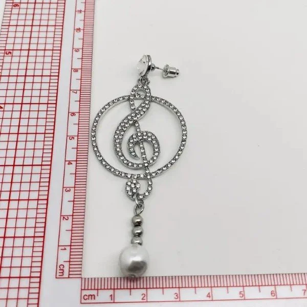 Personality Rhinestone Musical Note Earrings – photo 2