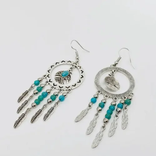 Bird PendantTurquoise Tassel Earrings