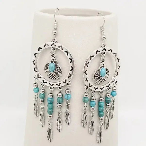Bird PendantTurquoise Tassel Earrings – photo 2