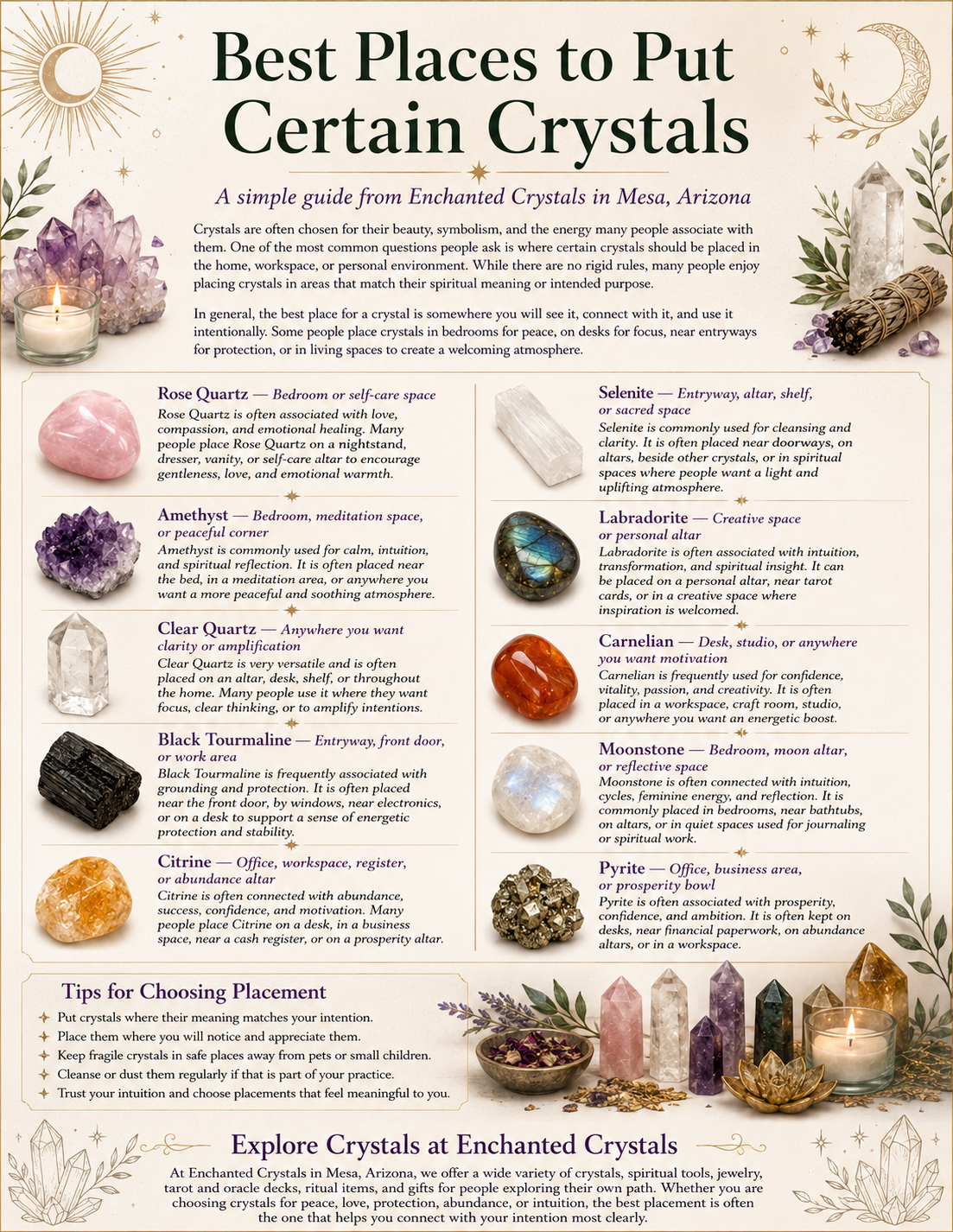 Best Places to Put Certain Crystals in Your Home and Workspace