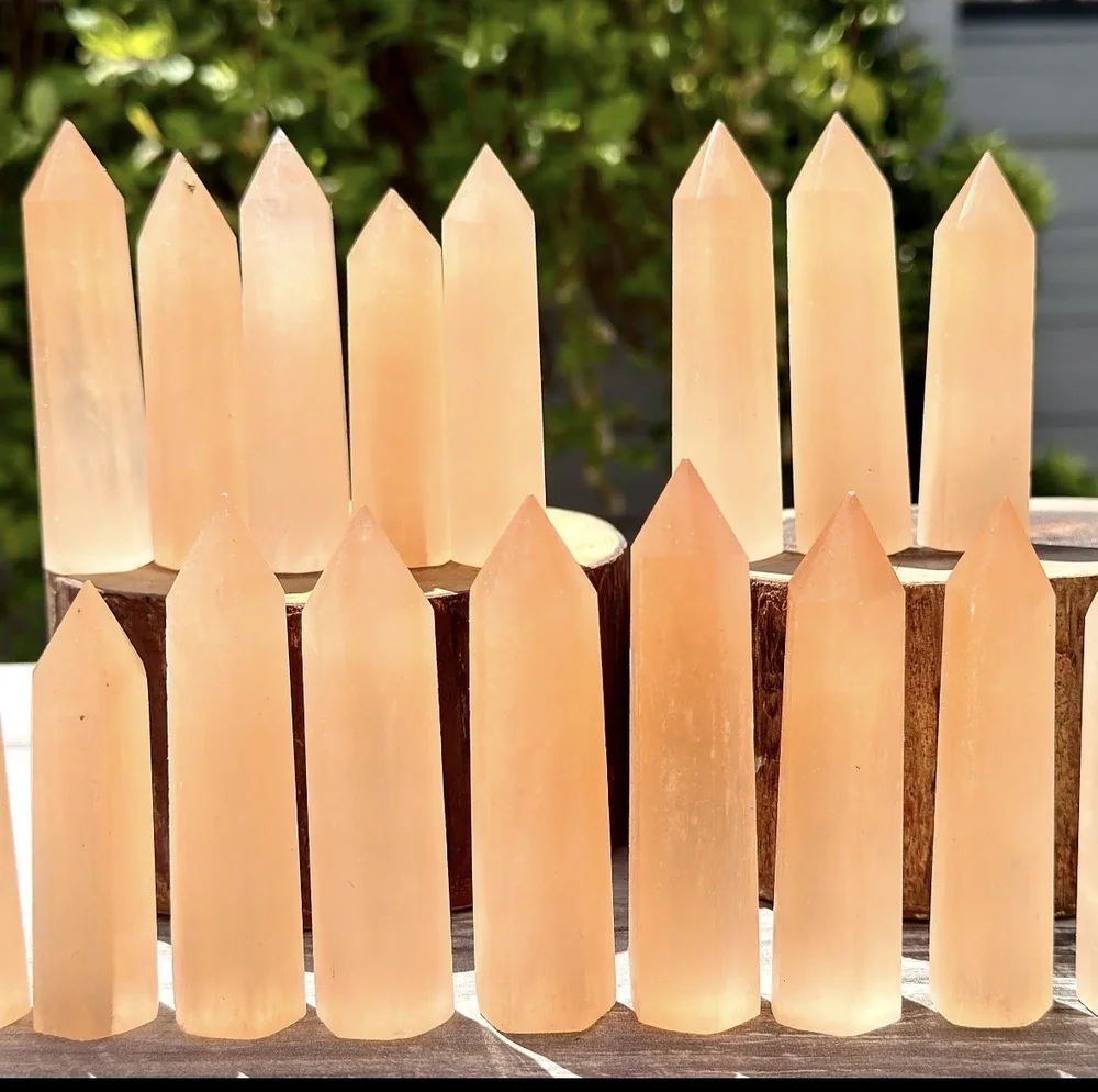 Peach Selenite Towers