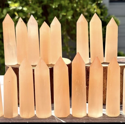 Peach Selenite Towers