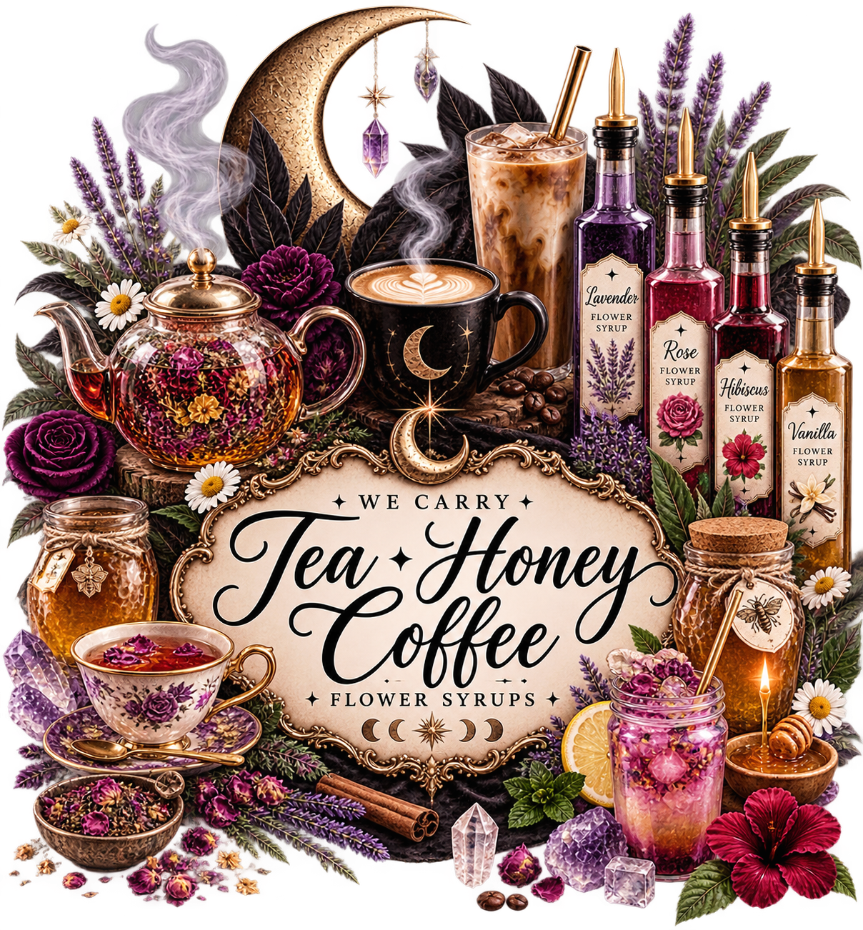 Herbal Tea, Honey, Sold at Enchanted Crystals Mesa Arizona Phoenix Arizona, apothecary, spiritual tools.