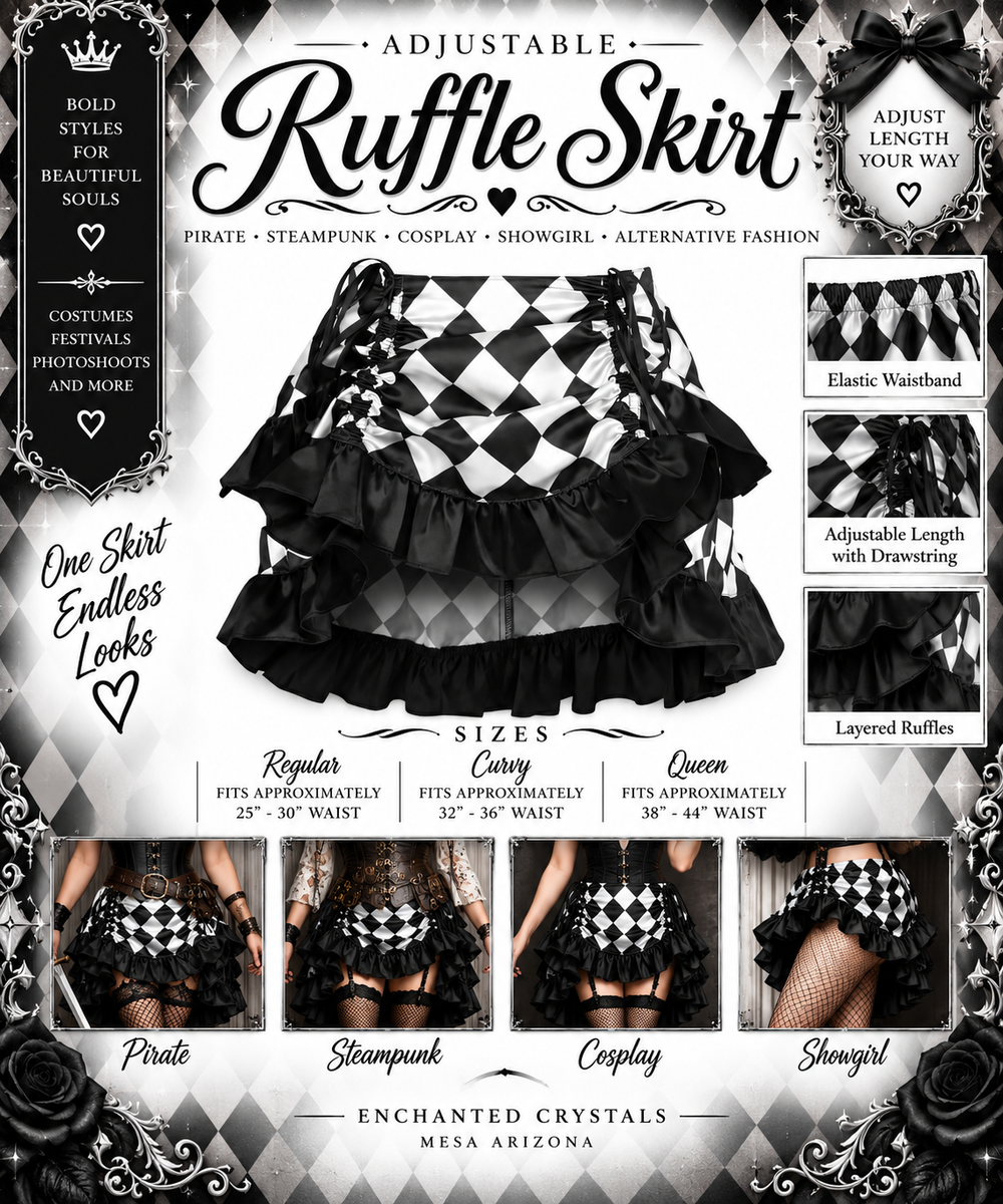 Adjustable Ruffle Skirt – Pirate, Steampunk, Cosplay & Showgirl Style