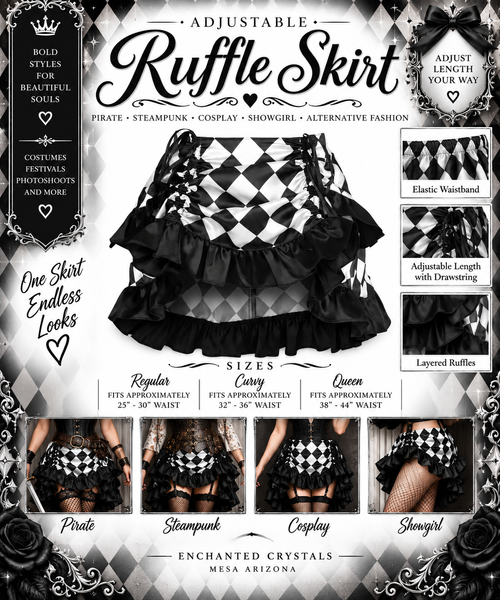 Adjustable Ruffle Skirt – Pirate, Steampunk, Cosplay & Showgirl Style