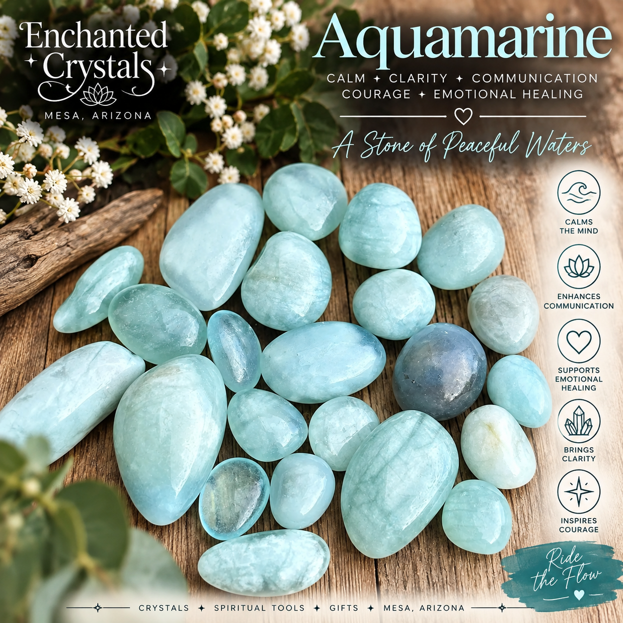 Natural Aquamarine Tumbled Stone – Afghanistan | Sold Individually