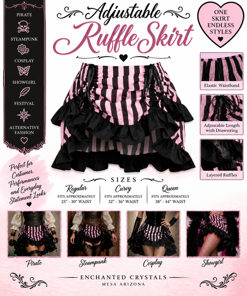 Adjustable Ruffle Skirt – Pirate, Steampunk, Cosplay & Showgirl Style
