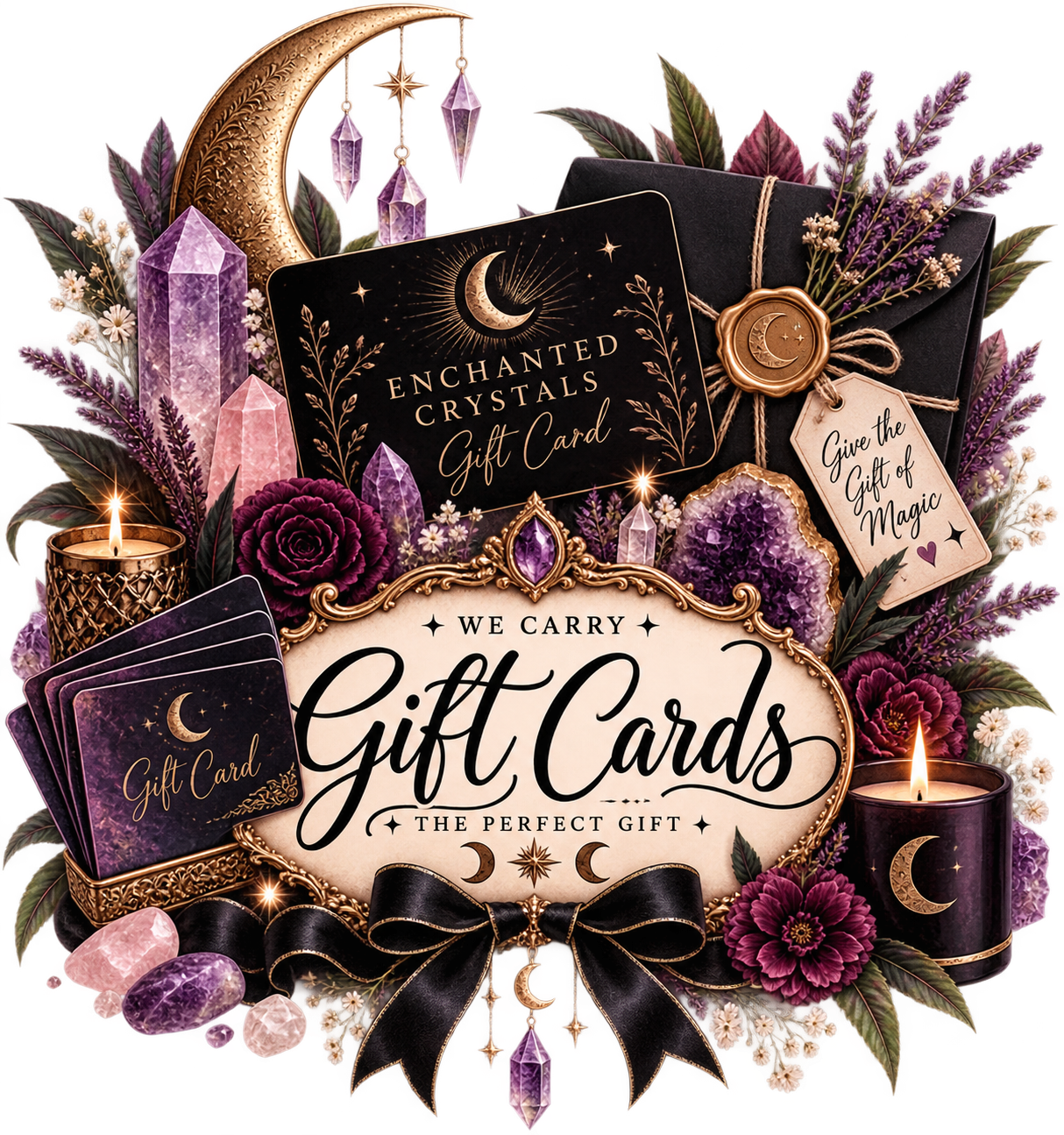 Enchanted Crystals Tarot Decks, Pnedulums, Crystals "Enchanted Crystals Gift Card" in Mesa, Arizona.
