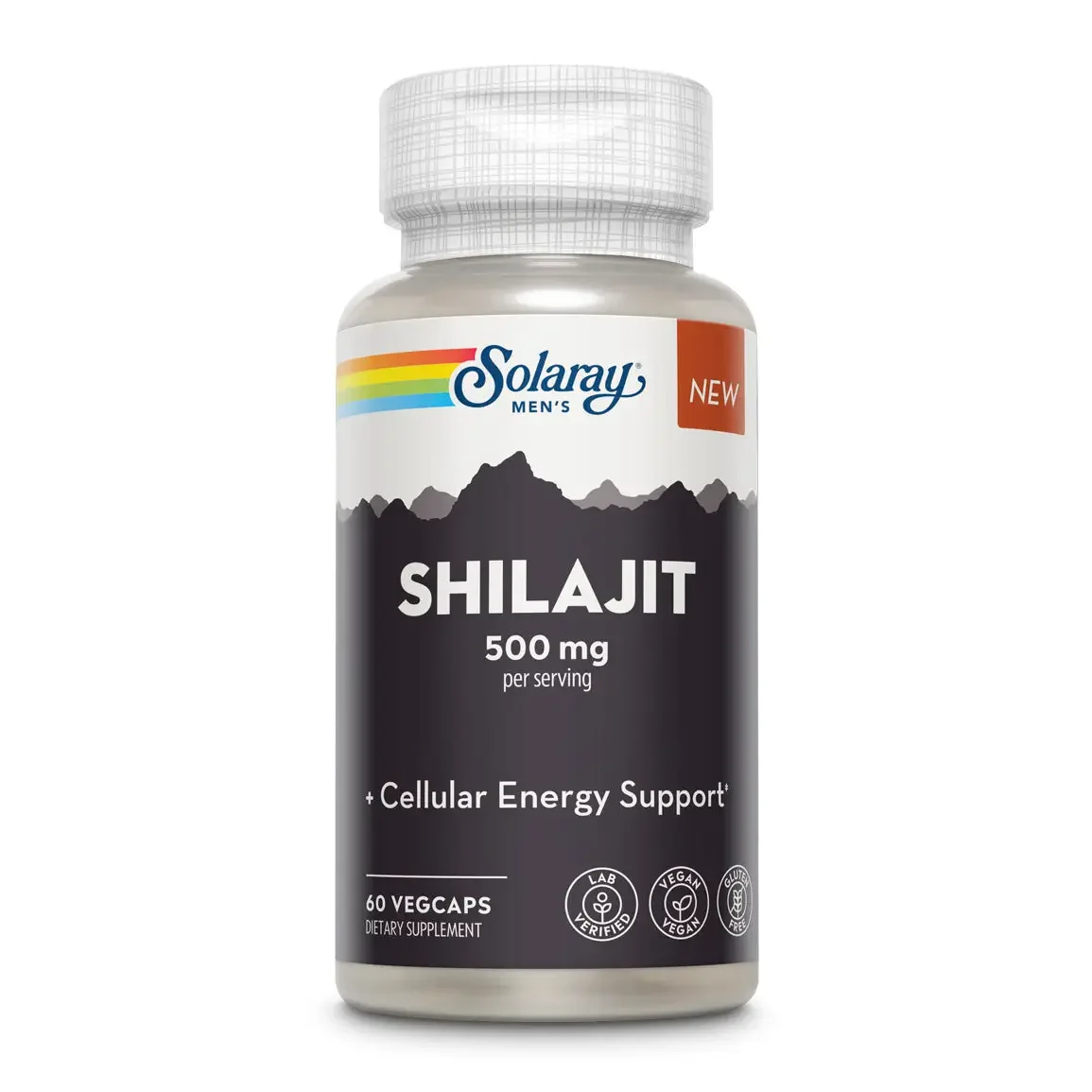 Solaray Shilajit 500 mg with PrimaVie®  Cellular Energy • Adaptogenic Support • Men’s Wellness