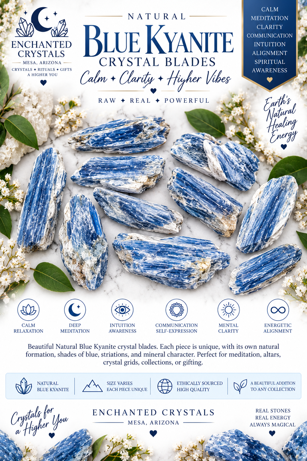 Blue Kyanite Crystal Blade – Sold Individually
