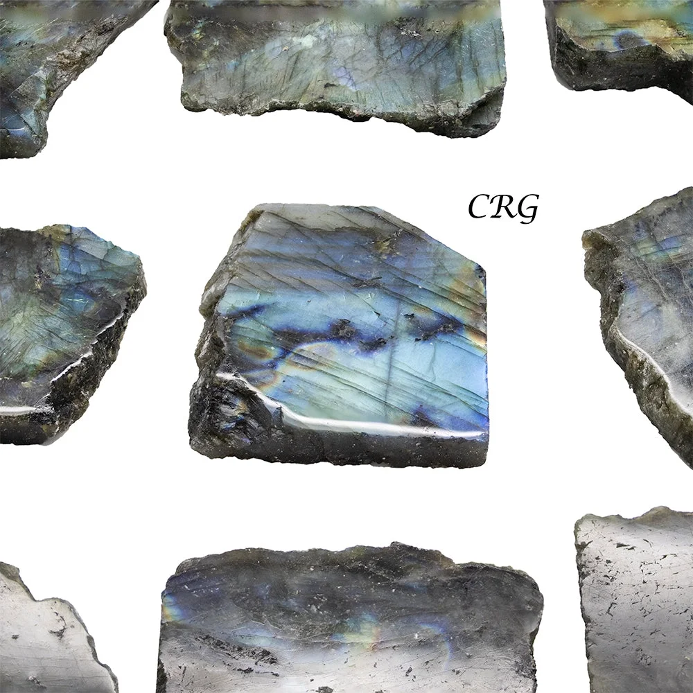 1 Labradorite Midnight Slab Palm Size (One Face Polished)