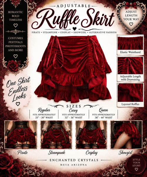 Adjustable Ruffle Skirt – Pirate, Steampunk, Cosplay & Showgirl Style