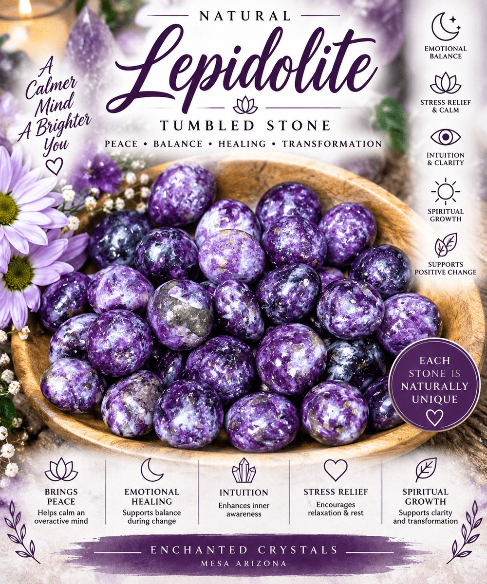 Natural Lepidolite Mica Tumbled Stone – Sold Individually