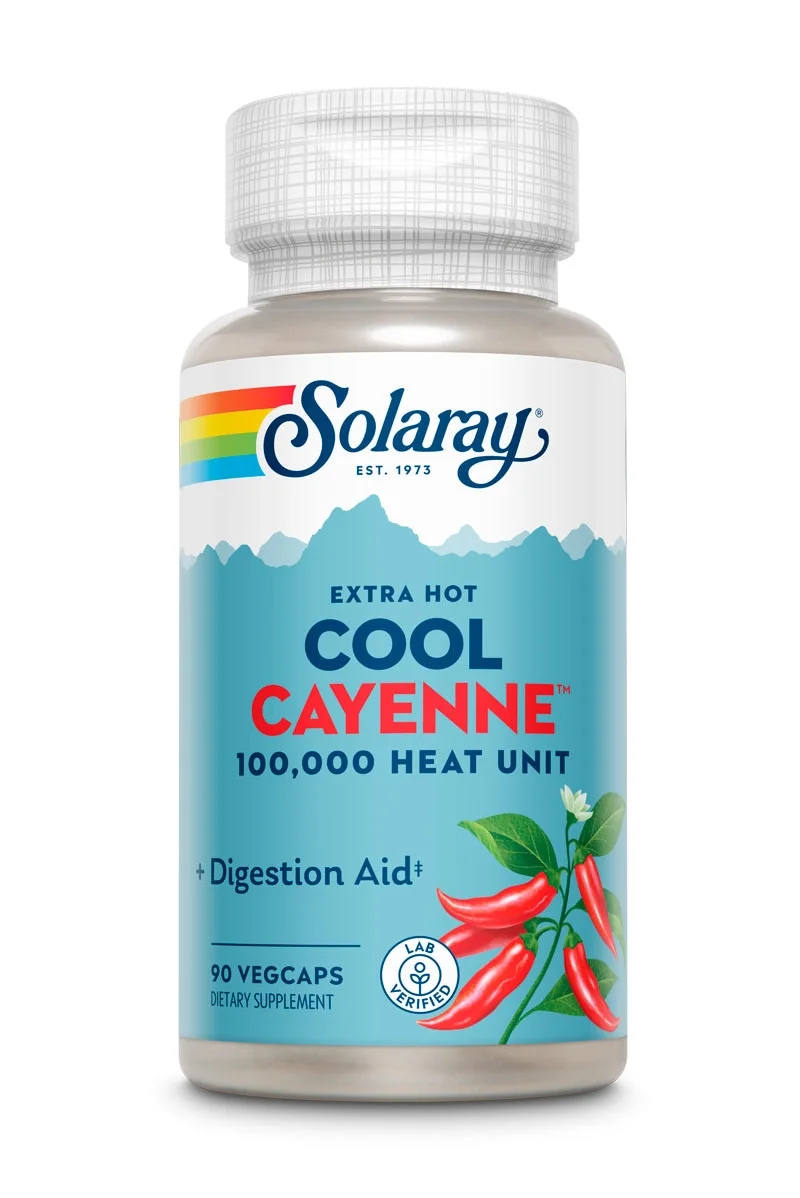 Solaray Cool Cayenne with Butcher’s Broom  Circulation Support • Herbal Wellness • Bio-Cool Formula