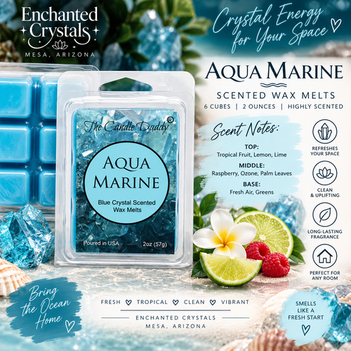 Aqua Marine Blue Crystal Scented Wax Melts – 2 oz | 6 Cubes
