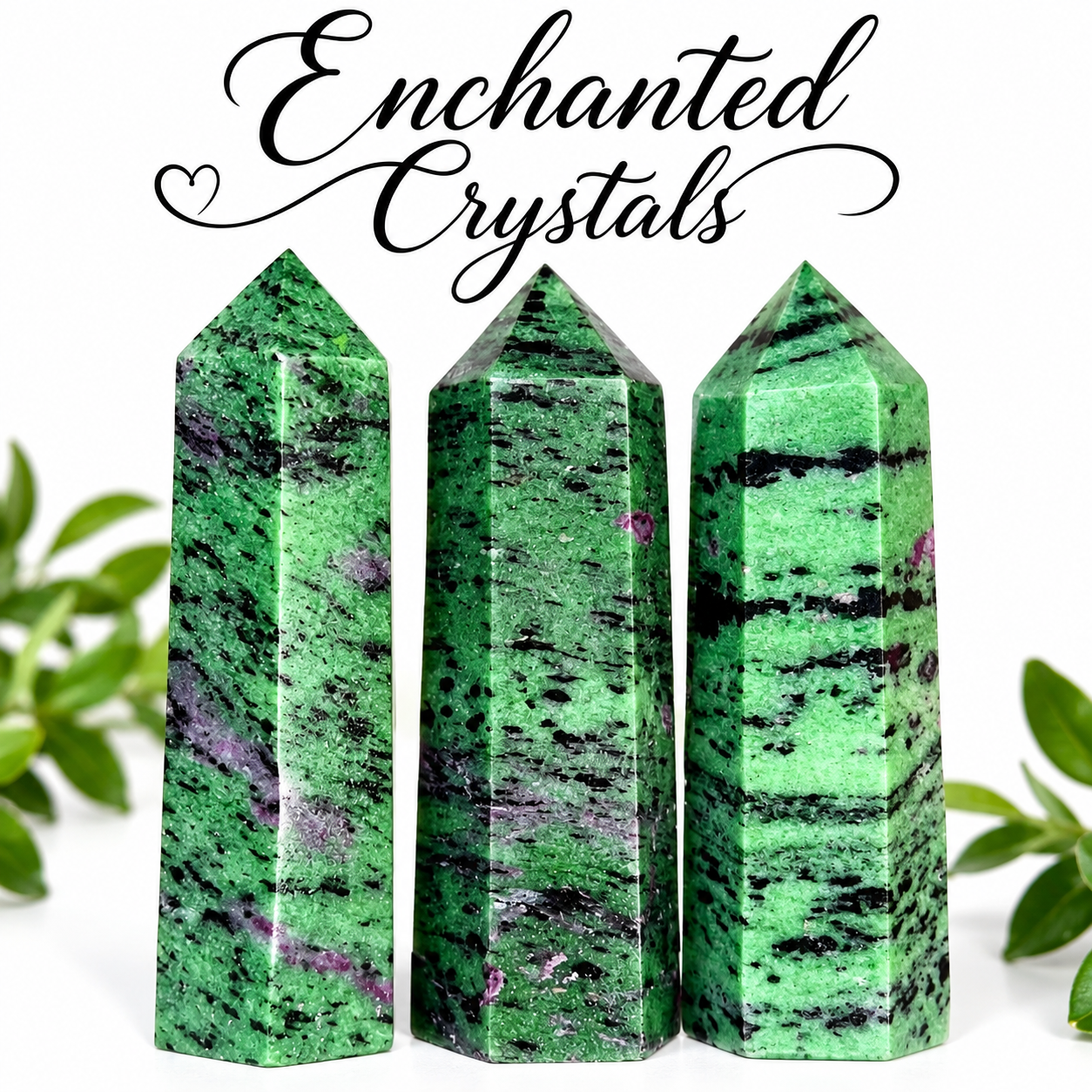 Natural Ruby Zoisite Obelisk Tower – Sold Individually