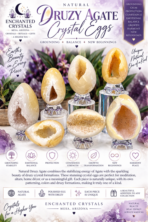 Natural Druzy Agate Crystal Egg – Sold Individually