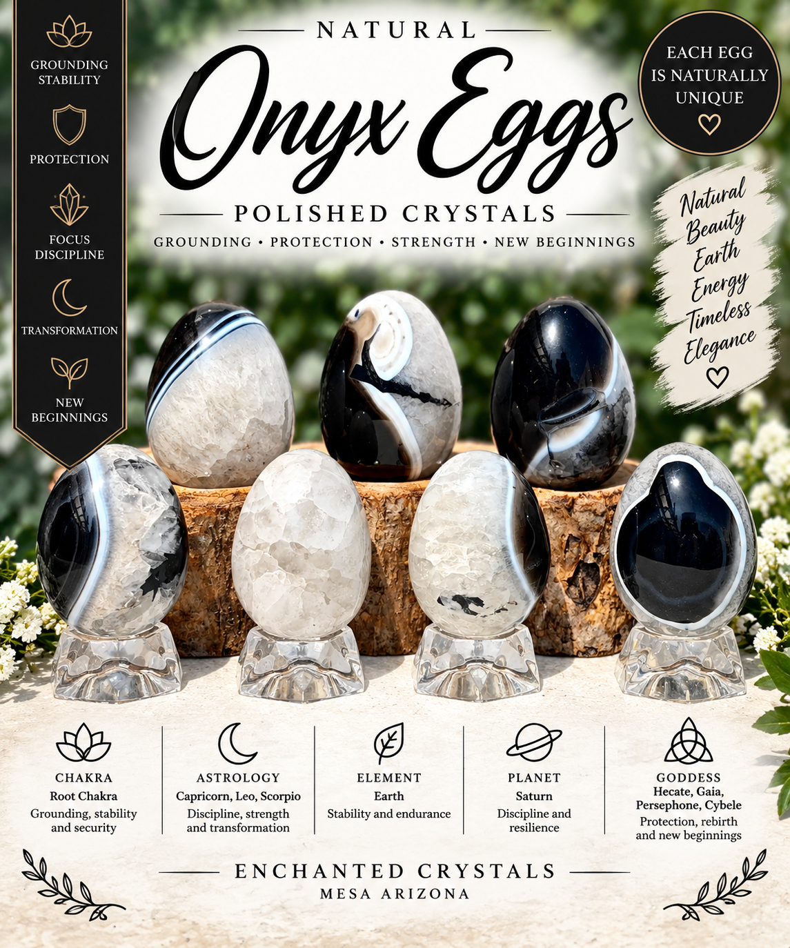 Natural Onyx Egg – Polished – Sold Individually