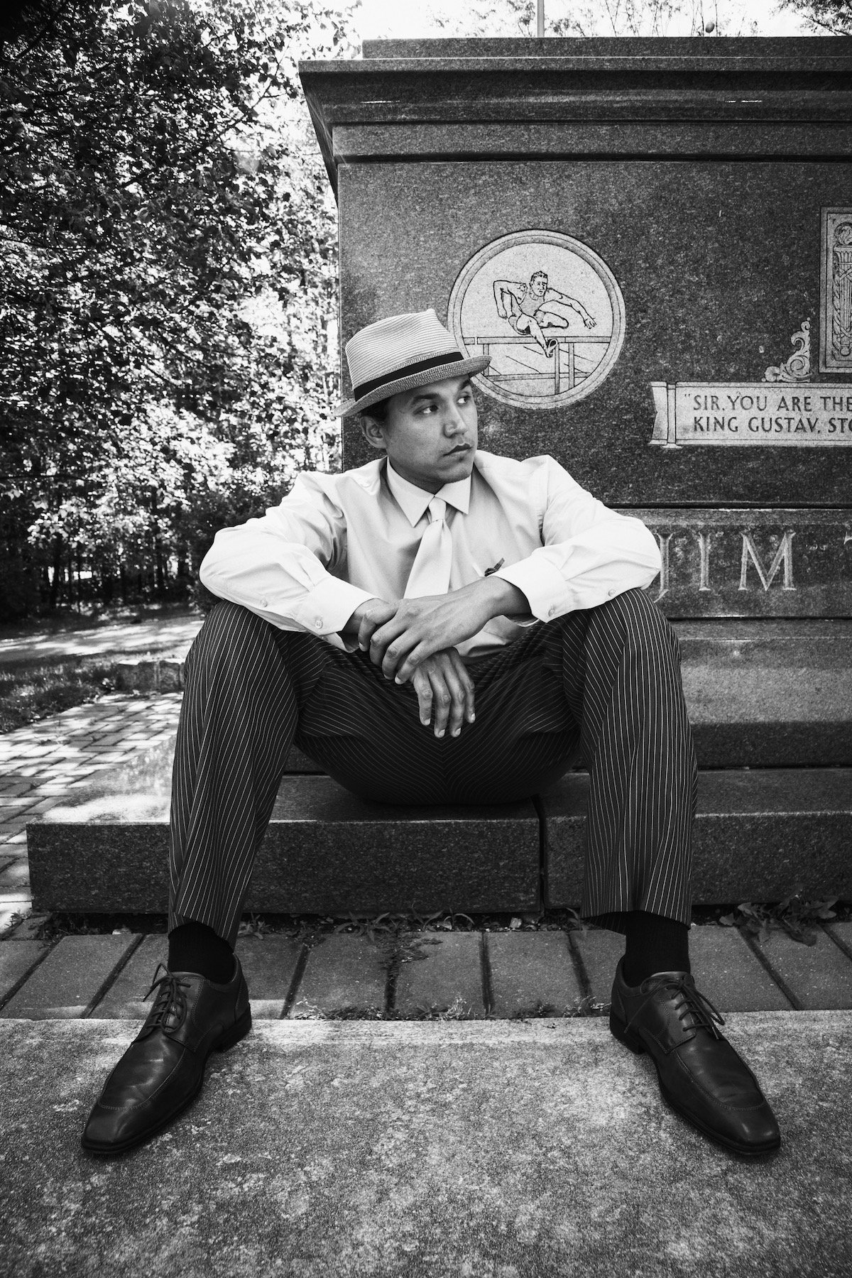 Tall Paul Jim Thorpe PA Black and White