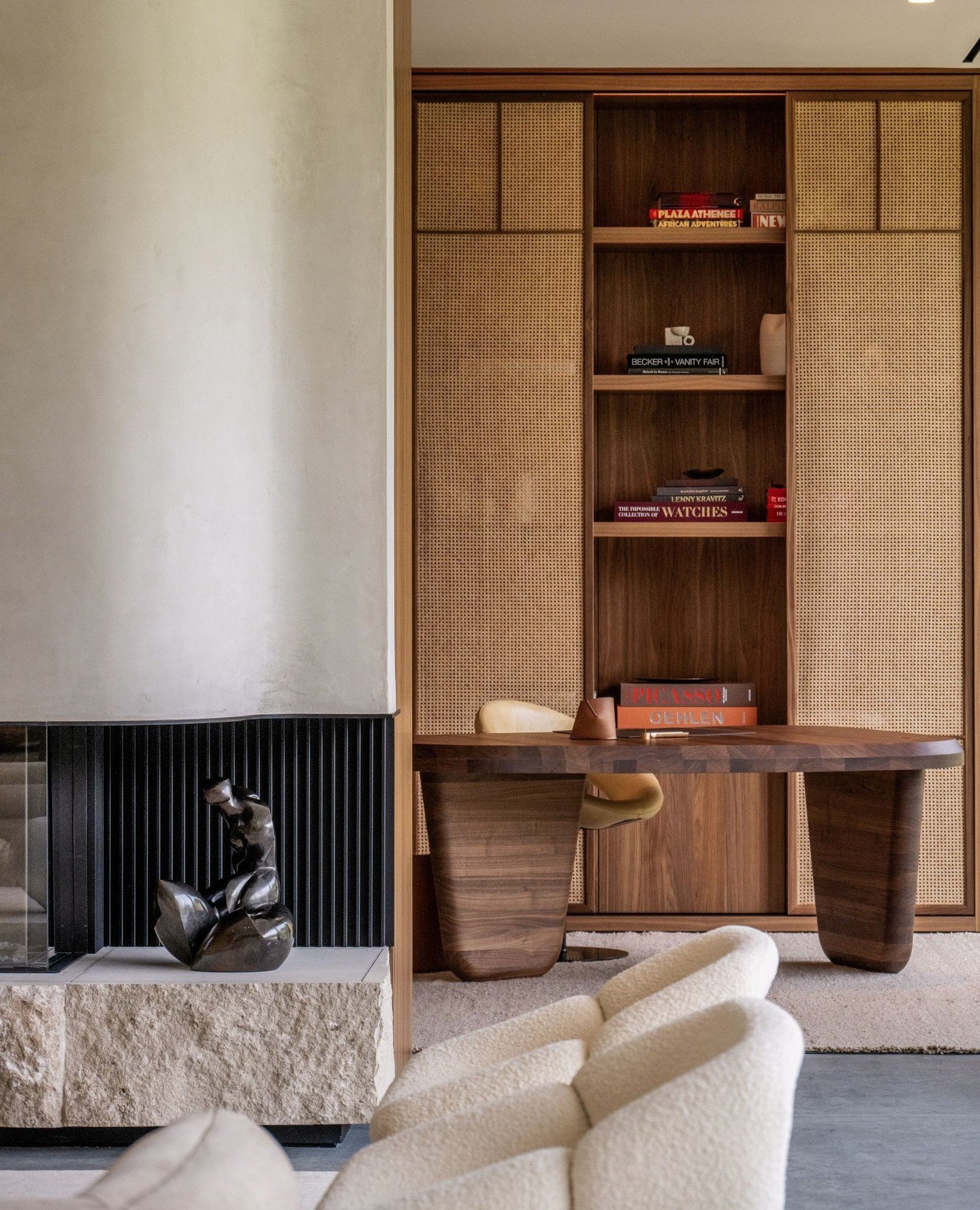 A glimpse into the heart of H House, a warm and welcoming family retreat in the Hamptons.⁠
⁠
Designed by Dieter Vander Velpen Architects, the interiors reflect a serene approach to contemporary beach living.⁠
⁠
In this shot of the living room and off