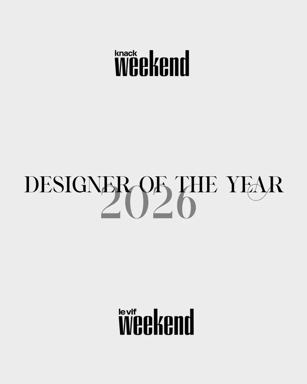 Meet Belgium&rsquo;s Designers of the Year 2026: Charlotte Lancelot &amp; Bram Vanderbeke.⁠
⁠
For the 20th anniversary of the Knack Weekend &amp; Le Vif Weekend Designer of the Year award, the jury has exceptionally selected two laureates: Charlotte 