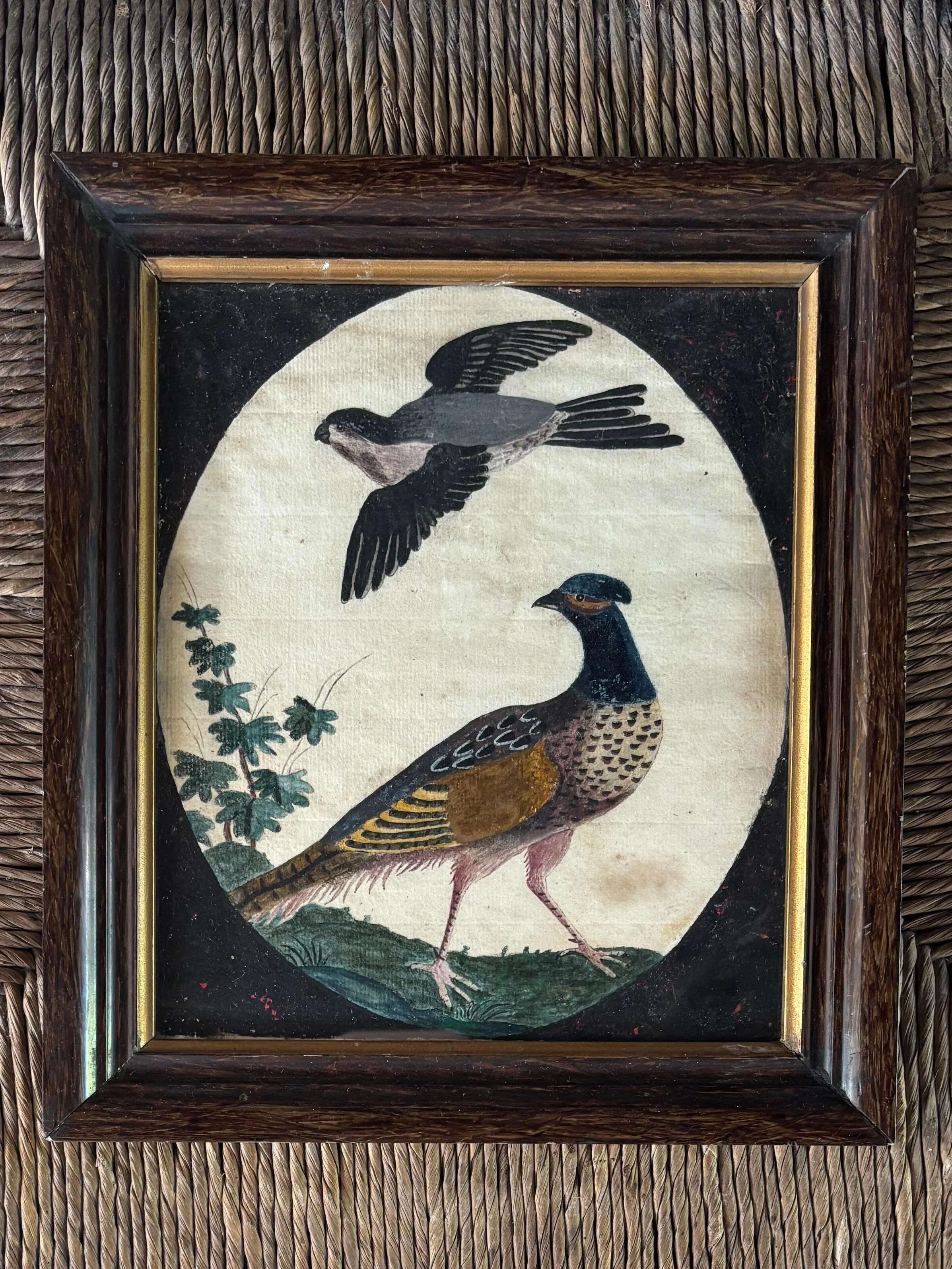 SOLD 🌟 A superb 19th century watercolour study of two birds, painted in the most appealing naive style. 

There is some discolouration to the paper from aging. Some signs of wear to the frame. 

23.5cm x 20.5cm

#19thcenturywatercolour #naivewaterco