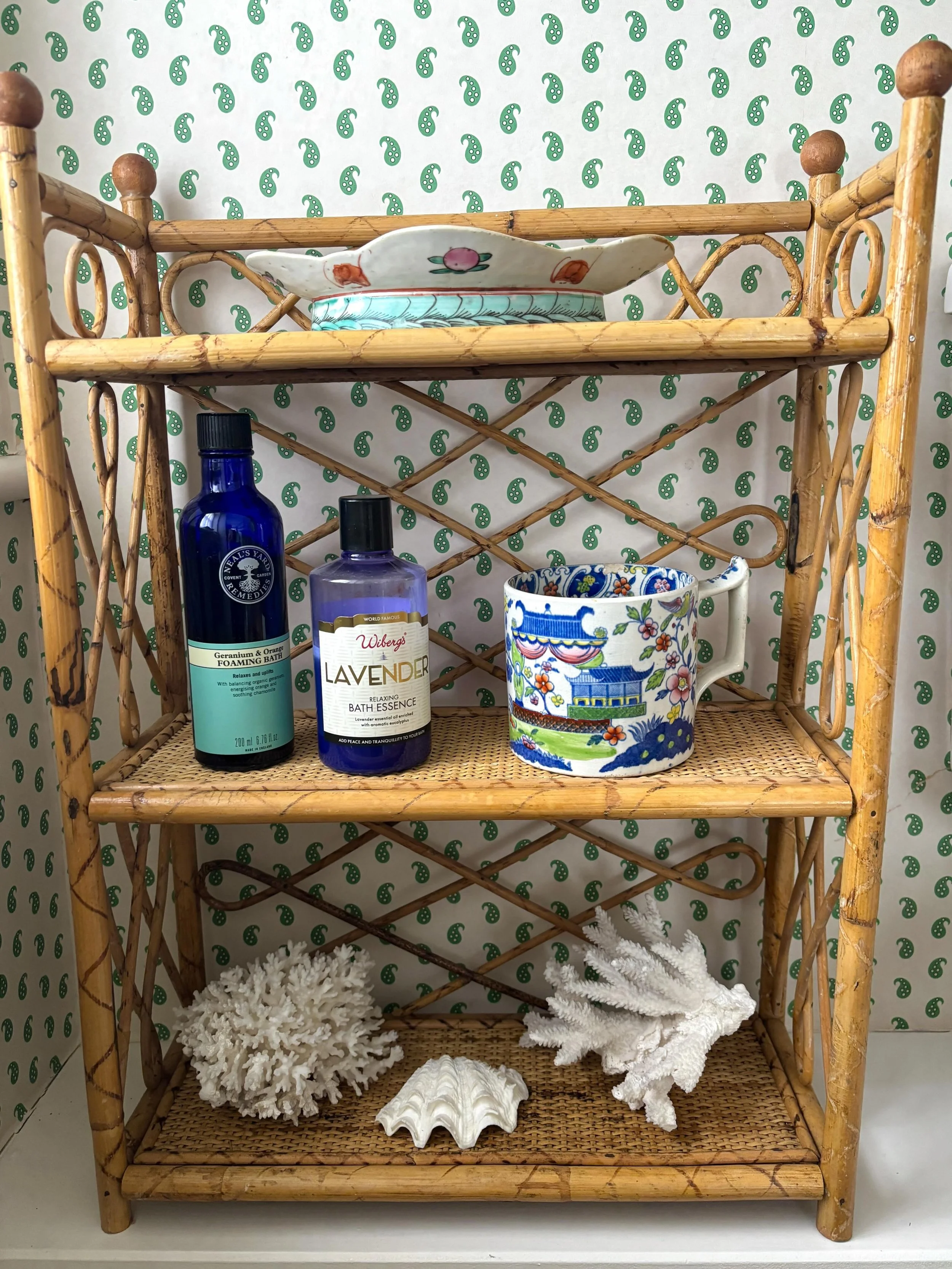 FOR SALE I have a bit of a soft spot for vintage cane and wicker furniture. We have a pair of my grandfather&rsquo;s 1970s cane bedside tables in a bedroom in the cottage and I love them! So I couldn&rsquo;t resist this pair of decorative vintage bam