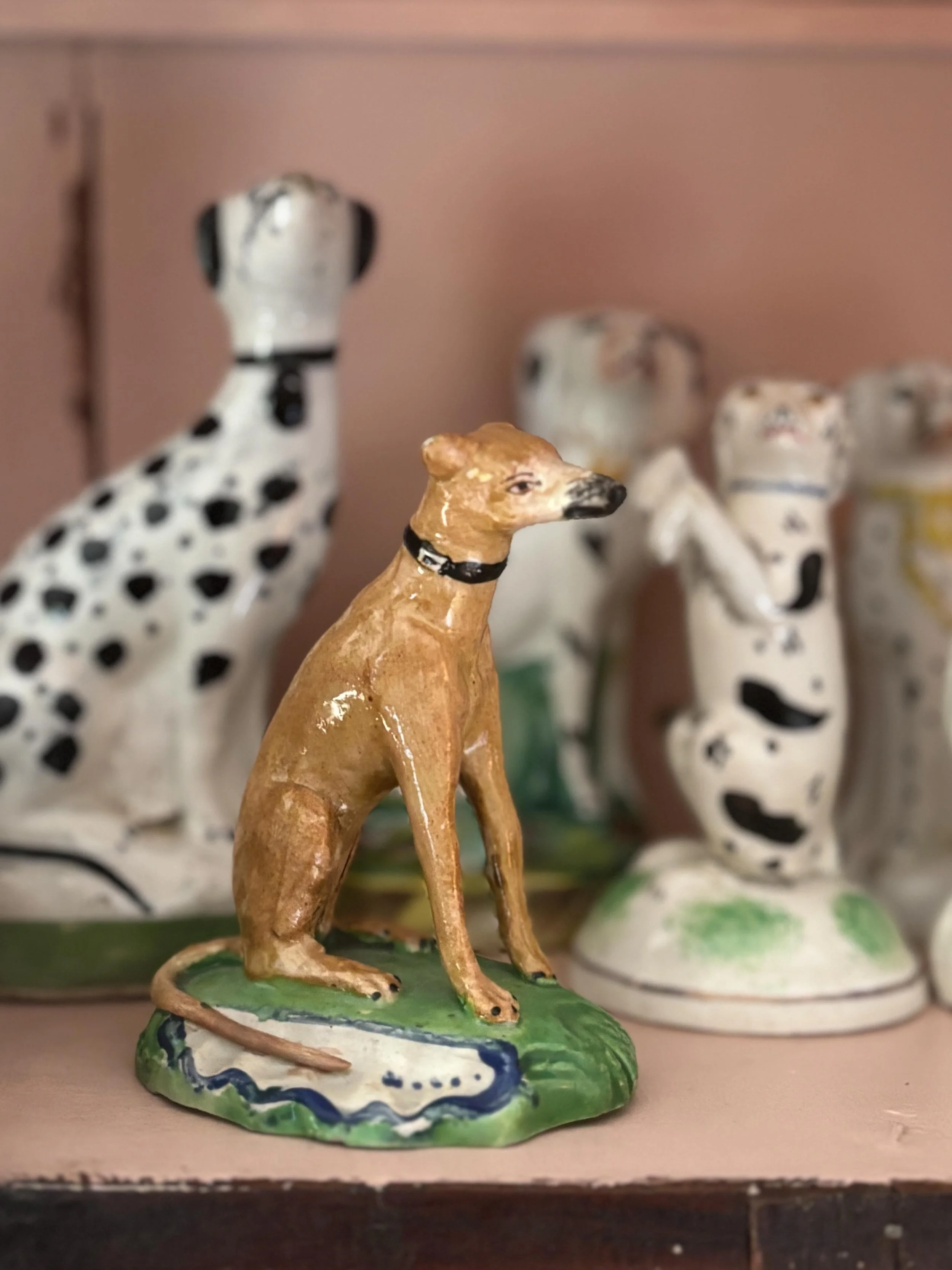 This most beautiful little early 19th century Staffordshire pearlware hound came back home with me this week from Antiques in Tents along with some other wonderful pieces that will be going onto my page soon&hellip;but first I&rsquo;m taking a short 
