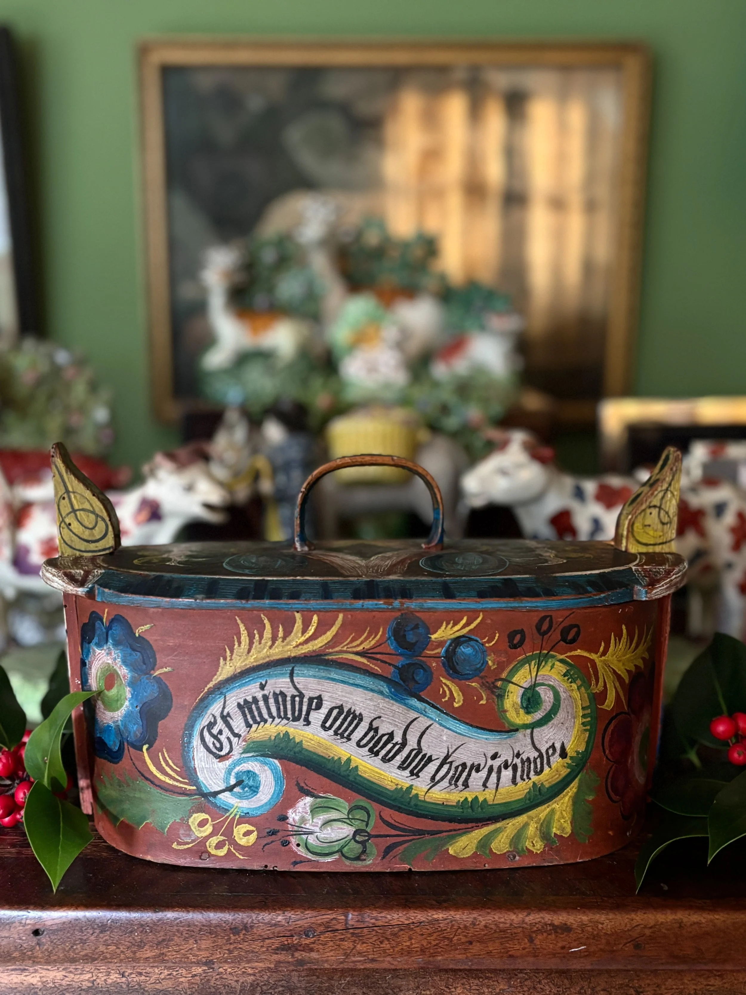 An antique Scandinavian folk art bentwood box