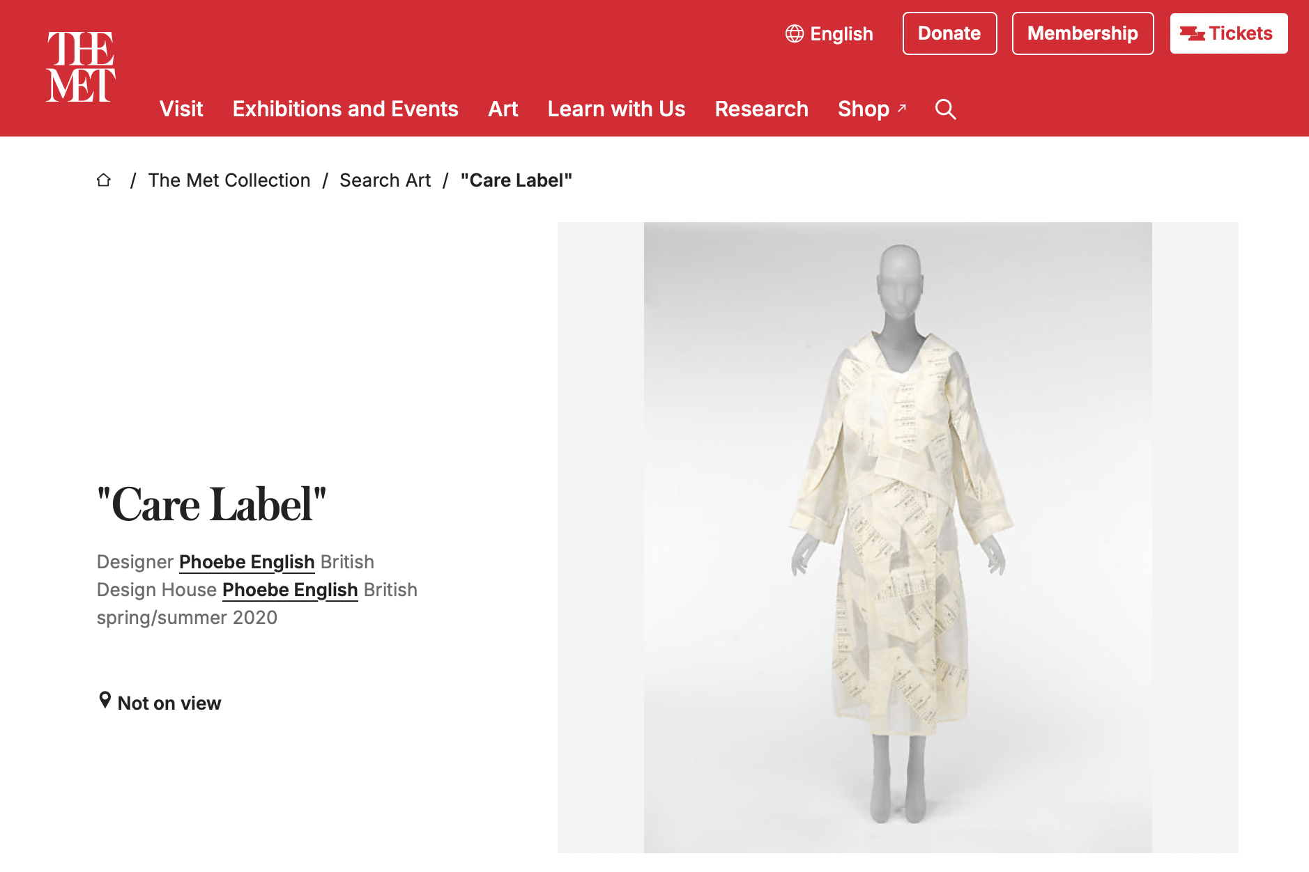 SECOND MET ACQUISITION OF THE SS20 CARE LABEL JACKET AND SKIRT